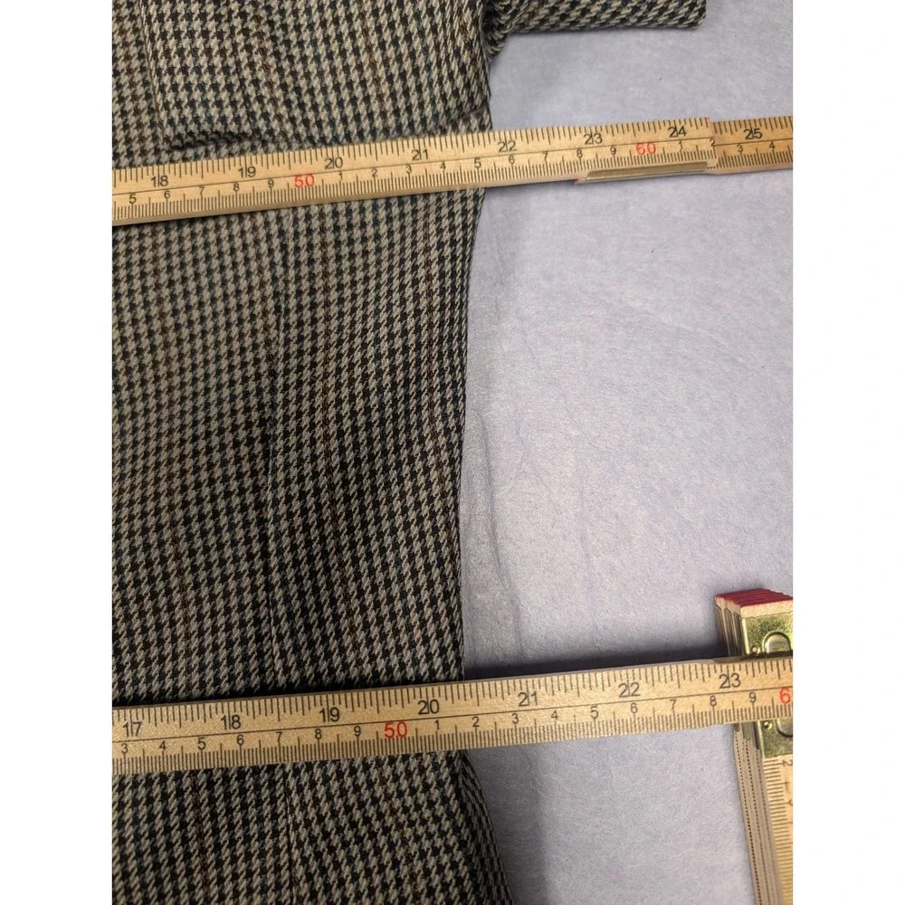 Austin Reed Sport Coat Mens 42R Brown Houndstooth Worsted Wool Blazer Excellent